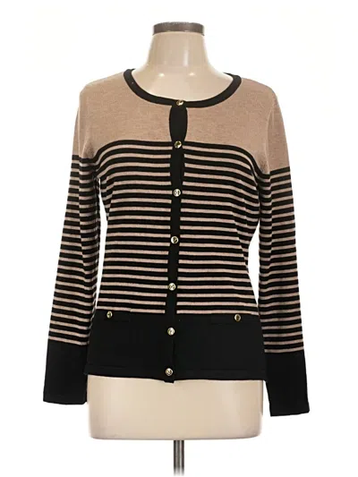 Pre-owned Karen Scott Cardigan Sweater In Brown