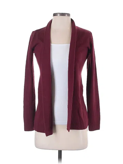 Pre-owned Karen Scott Cardigan Sweater In Burgundy