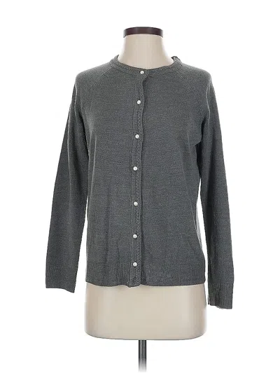 Pre-owned Karen Scott Cardigan Sweater In Gray