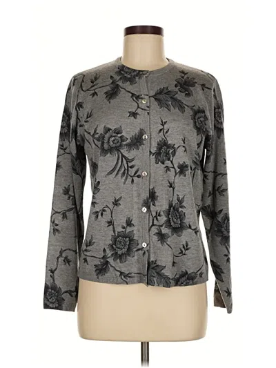 Pre-owned Karen Scott Cardigan Sweater In Gray