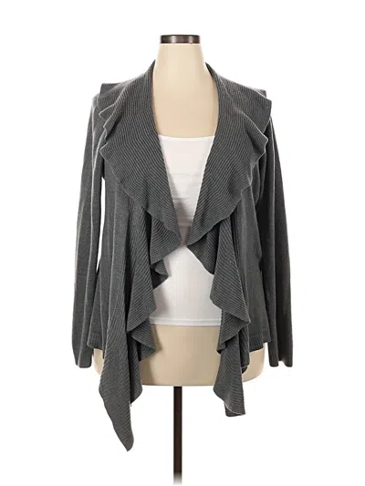 Pre-owned Karen Scott Cardigan Sweater In Gray