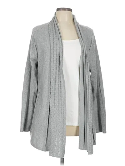 Pre-owned Karen Scott Cardigan Sweater In Gray