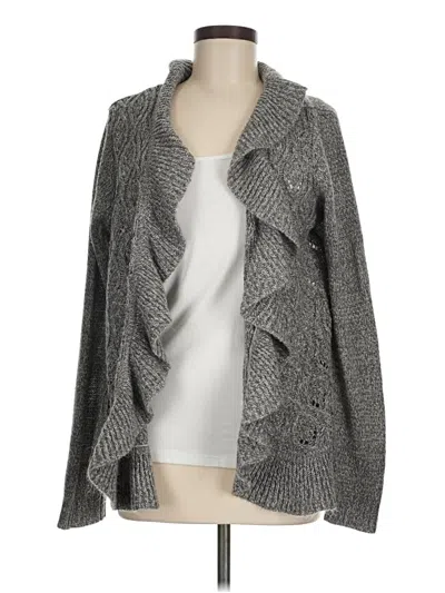 Pre-owned Karen Scott Cardigan Sweater In Gray