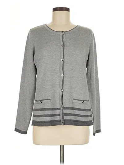 Pre-owned Karen Scott Cardigan Sweater In Gray