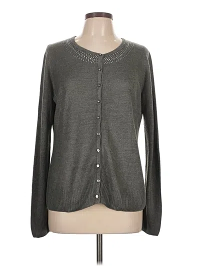 Pre-owned Karen Scott Cardigan Sweater In Gray