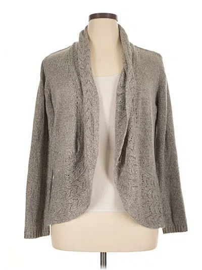 Pre-owned Karen Scott Cardigan Sweater In Gray