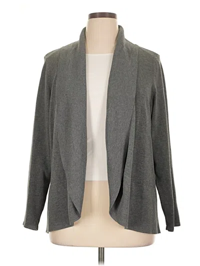 Pre-owned Karen Scott Cardigan Sweater In Gray