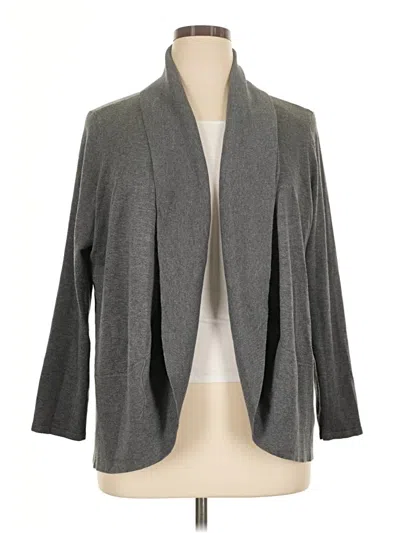 Pre-owned Karen Scott Cardigan Sweater In Gray