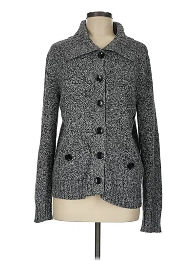Pre-owned Karen Scott Cardigan Sweater In Gray