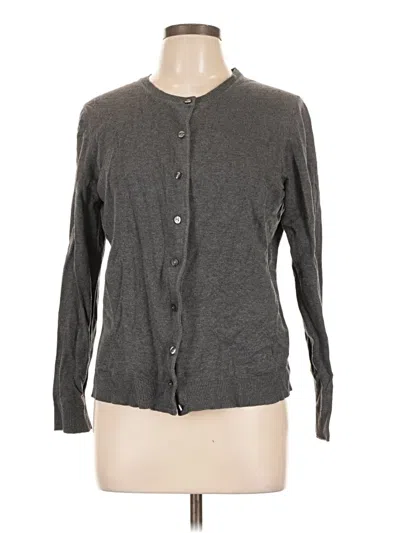 Pre-owned Karen Scott Cardigan Sweater In Gray