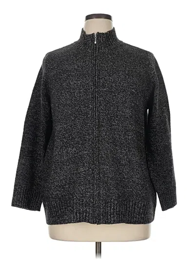 Pre-owned Karen Scott Cardigan Sweater In Gray