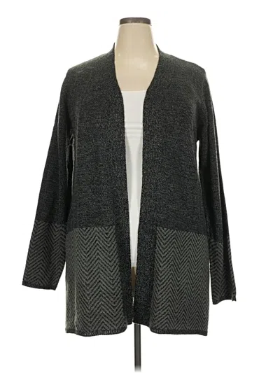 Pre-owned Karen Scott Cardigan Sweater In Gray