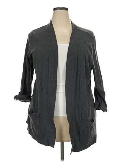 Pre-owned Karen Scott Cardigan Sweater In Gray