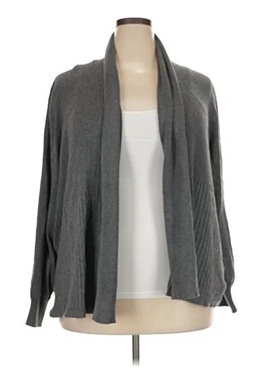 Pre-owned Karen Scott Cardigan Sweater In Gray