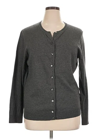 Pre-owned Karen Scott Cardigan Sweater In Gray