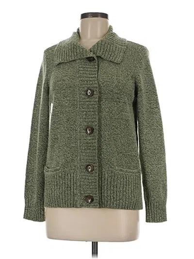 Pre-owned Karen Scott Cardigan Sweater In Green