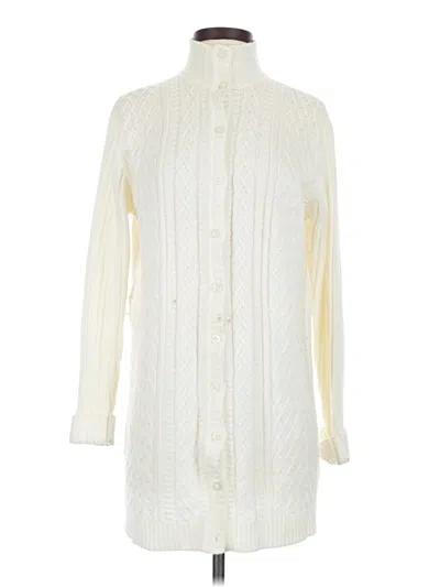 Pre-owned Karen Scott Cardigan Sweater In Ivory
