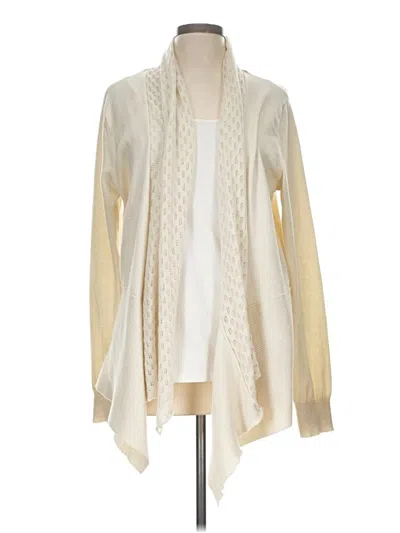 Pre-owned Karen Scott Cardigan Sweater In Ivory