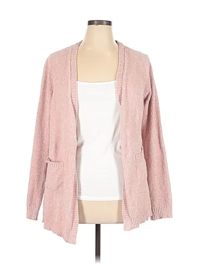 Pre-owned Karen Scott Cardigan Sweater In Pink