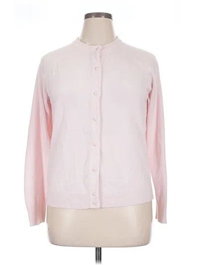 Pre-owned Karen Scott Cardigan Sweater In Pink