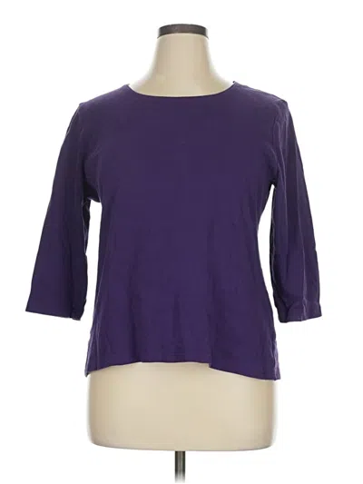 Pre-owned Karen Scott Cardigan Sweater In Purple