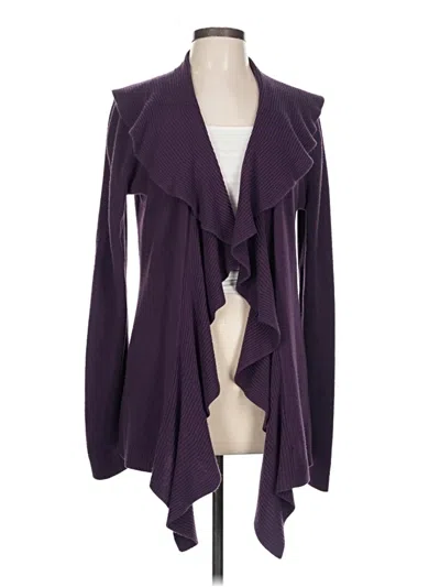 Pre-owned Karen Scott Cardigan Sweater In Purple
