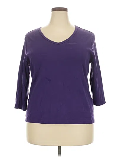 Pre-owned Karen Scott Cardigan Sweater In Purple