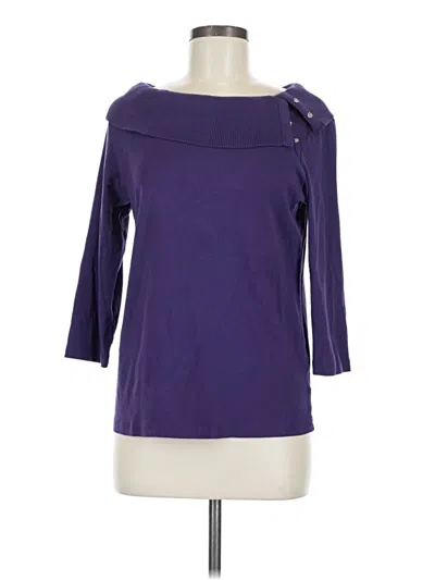 Pre-owned Karen Scott Cardigan Sweater In Purple