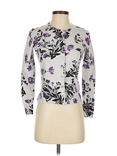 Pre-owned Karen Scott Cardigan Sweater In Purple