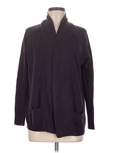Pre-owned Karen Scott Cardigan Sweater In Purple