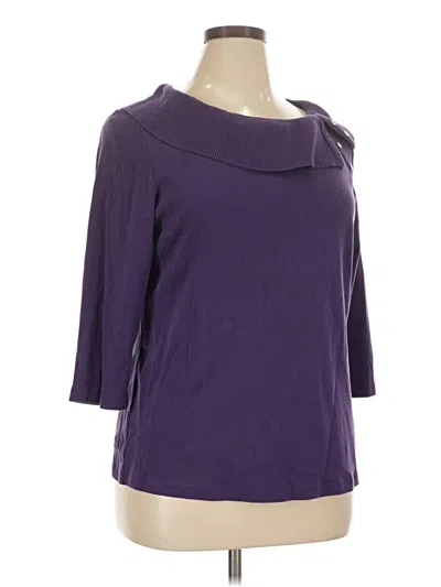 Pre-owned Karen Scott Cardigan Sweater In Purple