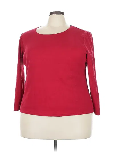 Pre-owned Karen Scott Cardigan Sweater In Red