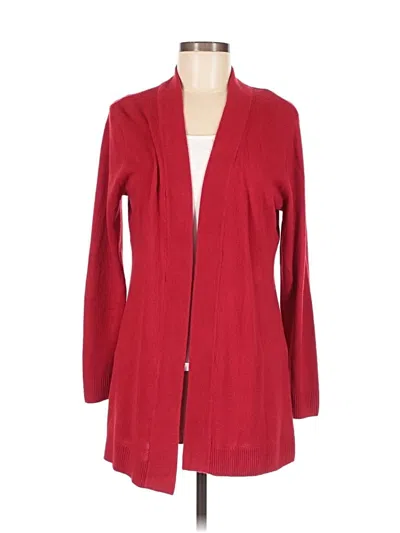 Pre-owned Karen Scott Cardigan Sweater In Red
