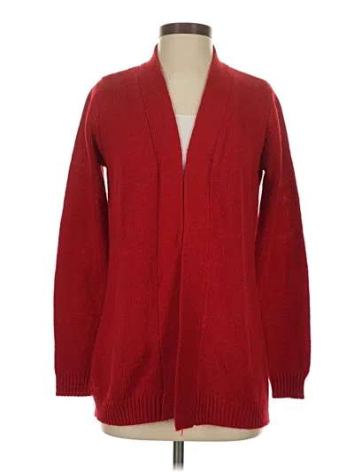 Pre-owned Karen Scott Cardigan Sweater In Red