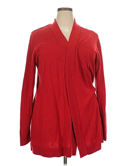 Pre-owned Karen Scott Cardigan Sweater In Red