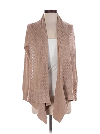 Pre-owned Karen Scott Cardigan Sweater In Tan