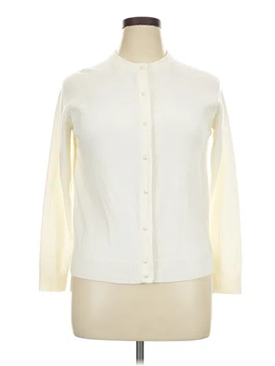 Pre-owned Karen Scott Cardigan Sweater In White