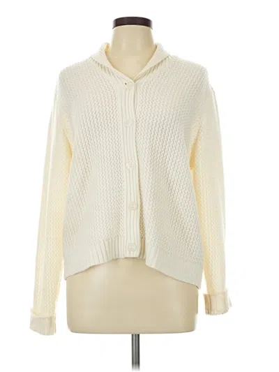 Pre-owned Karen Scott Cardigan Sweater In White
