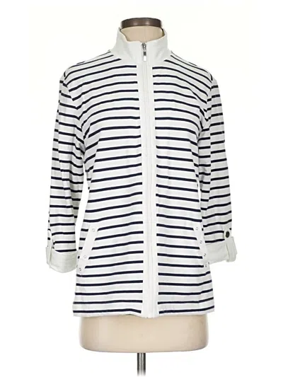 Pre-owned Karen Scott Cardigan Sweater In White