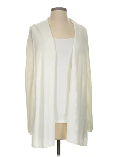 Pre-owned Karen Scott Cardigan Sweater In White