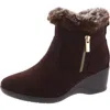 Karen Scott Carleen Womens Faux Suede Ankle Boots In Gold