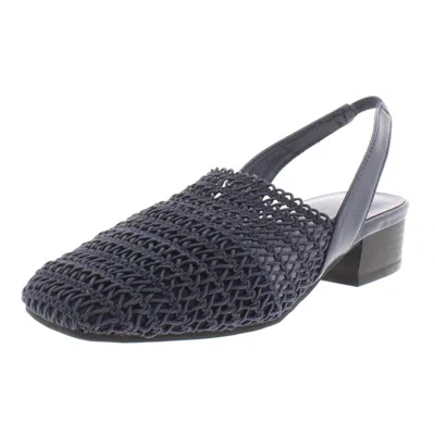 Karen Scott Carlton Womens Crochet Stacked Heel Slingback Sandals In Multi