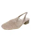 Karen Scott Carlton Womens Crochet Stacked Heel Slingback Sandals In Multi