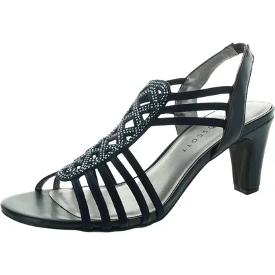 Karen Scott Danely Womens Faux Leather Rhinestone Slingback Sandals