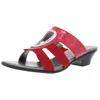 Karen Scott Engle Womens Leather Strappy Wedge Sandals In Multi