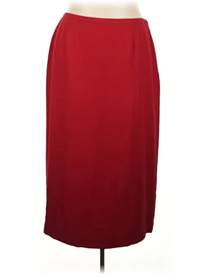 Pre-owned Karen Scott Formal Skirt In Burgundy