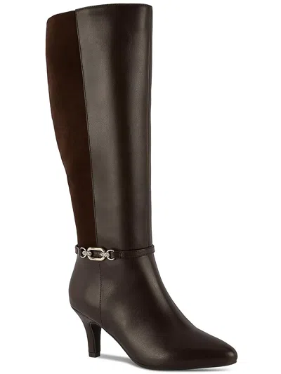 Karen Scott Freyln Womens Manmade Thigh-high Boots In Gold