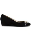 Karen Scott Kellyy Womens Faux Suede Chain Wedge Heels In Multi