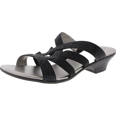 Karen Scott Kssemet2 Womens Rhinestone Manmade Slide In Black
