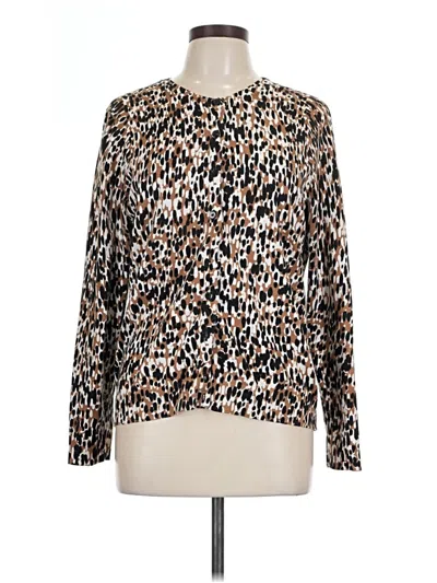 Pre-owned Karen Scott Long Sleeve Blouse In Brown